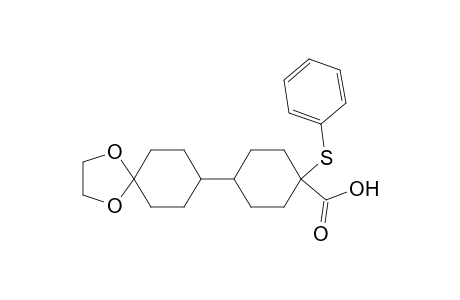 Cyclohexanecarboxylic acid, 4-(1,4-dioxaspiro[4.5]dec-8-yl)-1-(phenylthio)-