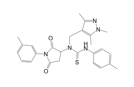 N'-(4-methylphenyl)-N-[1-(3-methylphenyl)-2,5-dioxo-3-pyrrolidinyl]-N-[(1,3,5-trimethyl-1H-pyrazol-4-yl)methyl]thiourea