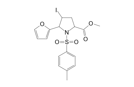 Methyl (2RS,4SR,5RS)-4-iodo-1-(4-tolylsulfonyl)-5-(2-furyl)pyrrolidine-2-carboxylate