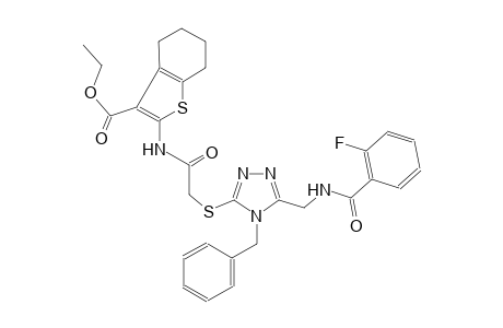 benzo[b]thiophene-3-carboxylic acid, 2-[[[[5-[[(2-fluorobenzoyl)amino]methyl]-4-(phenylmethyl)-4H-1,2,4-triazol-3-yl]thio]acetyl]amino]-4,5,6,7-tetrahydro-, ethyl ester