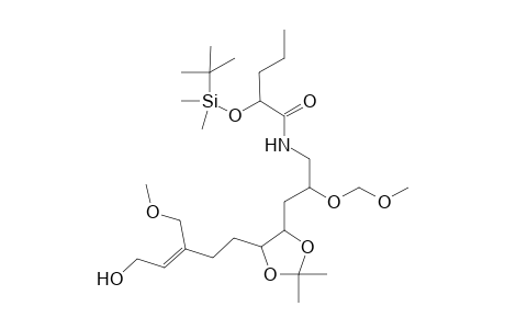 2-[(t-Butyldimethylsilyl)oxy]pentanoyl [3'-[2",2"-dimethyl-5"-[5"'-hydroxy-3"'-(methoxymethyl)pent-3''-enyl]-[1",3"]-dioxolan-4"-yl}-2'-[(methoxy)methoxypropyl)-amide