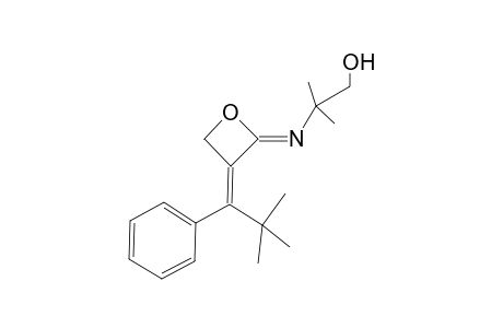 (E)-2-[3-(2,2-Dimethyl-1-phenylpropylideneoxetan-2-ylidene)amino]-2-methylpropan-1-ol