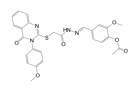 2-methoxy-4-{(E)-[({[3-(4-methoxyphenyl)-4-oxo-3,4-dihydro-2-quinazolinyl]sulfanyl}acetyl)hydrazono]methyl}phenyl acetate