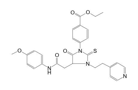 benzoic acid, 4-[4-[2-[(4-methoxyphenyl)amino]-2-oxoethyl]-5-oxo-3-[2-(4-pyridinyl)ethyl]-2-thioxo-1-imidazolidinyl]-, ethyl ester