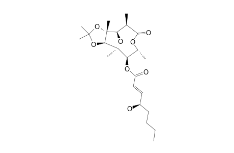 (2R,3S,4R,5R,6R,7S,8R)-4,5-(ISOPROPYLIDENEDIOXY)-3-HYDROXY-2,4,6-TRIMETHYLNONAN-8-OLID-7-YL-(E)-(R)-4-HYDROXY-2-OCTENOATE