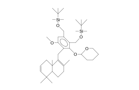 1,3,7,7-Tetramethyl-2-([2-tetrahydro-pyranyloxy-6-methoxy-3,4-bis(T-butyl-dimethyl-siloxy)]-benzyl)-bicyclo(4.4.0)octa-2