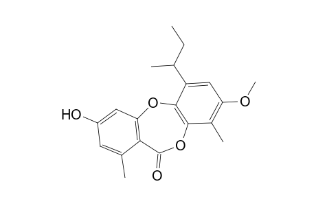 11H-Dibenzo[b,e][1,4]dioxepin-11-one, 3-hydroxy-8-methoxy-1,9-dimethyl-6-(1-methylpropyl)-