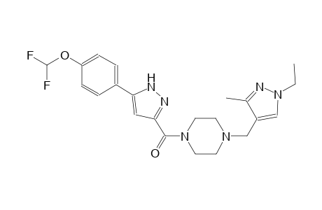 1-({5-[4-(difluoromethoxy)phenyl]-1H-pyrazol-3-yl}carbonyl)-4-[(1-ethyl-3-methyl-1H-pyrazol-4-yl)methyl]piperazine
