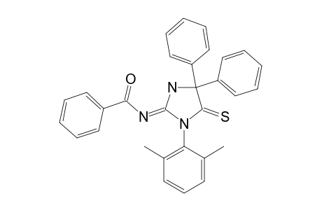 2-(BENZOYLIMINO)-3-(2,6-DIMETHYLPHENYL)-5,5-DIPHENYL-4-THIOXO-1,3-DIAZOLIDINE