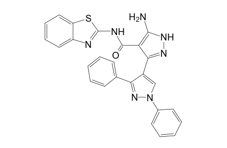 5-Amino-N-(benzothiazol-2-yl)-1',3'-diphenyl-1H,10H-3,4'-bipyrazole-4-carboxamide