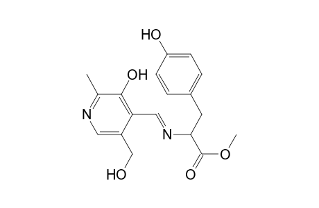 DL-Tyrosine, N-[[3-hydroxy-5-(hydroxymethyl)-2-methyl-4-pyridinyl]methylene]-, methyl ester, (E)-