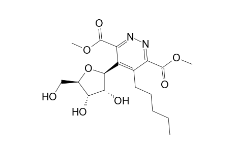 3,6-bis(Methoxycarbonyl)-4-(.beta.-D-ribofuranosyl)-5-pentylpyridazine