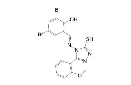 2,4-dibromo-6-((E)-{[3-(2-methoxyphenyl)-5-sulfanyl-4H-1,2,4-triazol-4-yl]imino}methyl)phenol