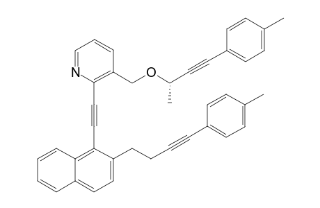 3-{[1"'-Methyl-3"'-(p-methylphenyl)prop-2"'-yn-1"'-yl]oxymethyl}-2-[{2'-[4''-(p-methylphenyl)but-3''-yn-1''-yl]naphthalen-1'-yl}ethynyl]-pyridine