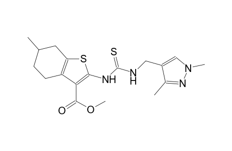 methyl 2-[({[(1,3-dimethyl-1H-pyrazol-4-yl)methyl]amino}carbothioyl)amino]-6-methyl-4,5,6,7-tetrahydro-1-benzothiophene-3-carboxylate