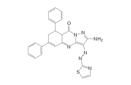 2-Amino-6,8-diphenyl-3-(thiazol-2-yldiazenyl)-8,8a-dihydropyrazolo[5,1-b]quinazolin-9(7H)-one