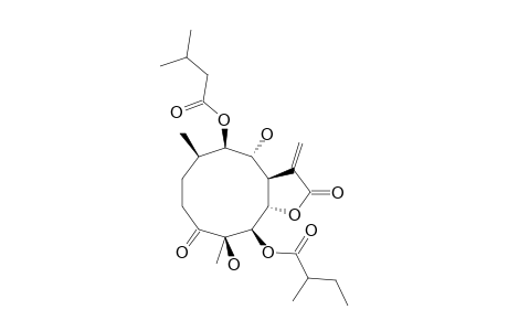 4.beta.,8.alpha.-Dihydroxy-5.beta.-(2-methylbutyryloxy)-9.beta.-(3-methylbutyryloxy)-3-oxo-germacran-7.beta.,12.alpha.-olide
