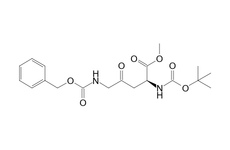 Methyl (S)-5-(benzyloxycarbonylamino)-2-(tert-butoxycarbonylamino)-4-oxopentanoate