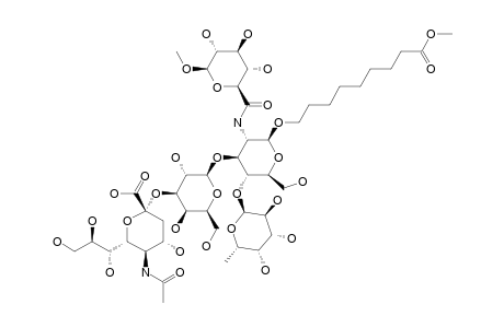 8-METHOXYCARBONYLOCTYL-5-N-ACETYL-ALPHA-NEURAMINYL-(2->3)-BETA-D-GALACTOPYRANOSYL-(1->3)-[ALPHA-L-FUCOPYRANOSYL-(1->4)]-2-DEOXY-2-(METHYL-BETA-D-