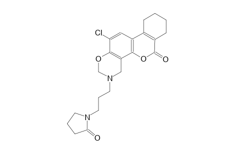 2H,6H-[2]benzopyrano[3,4-f][1,3]benzoxazin-6-one, 12-chloro-3,4,7,8,9,10-hexahydro-3-[3-(2-oxo-1-pyrrolidinyl)propyl]-