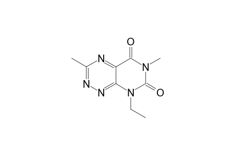 Pyrimido[5,4-e]-1,2,4-triazine-5,7(6H,8H)-dione,8-ethyl-3,6-dimethyl-