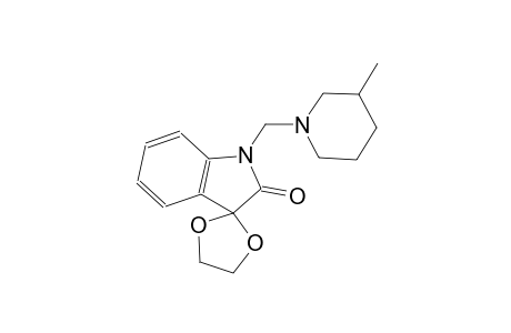 1-((3-methylpiperidin-1-yl)methyl)spiro[indoline-3,2'-[1,3]dioxolan]-2-one