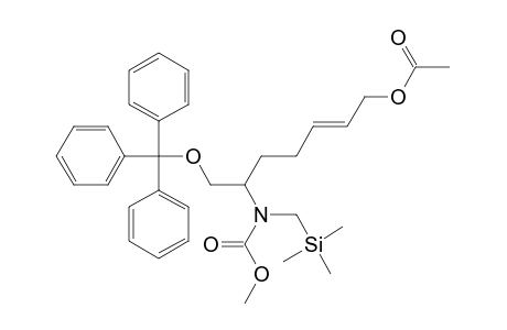 (RAC)-ACETIC-ACID-6-[METHOXYCARBONYL-(TRIMETHYLSILANYL)-METHYLAMINO]-7-TRITYLOXYMETHYLHEPT-2-ENYLESTER