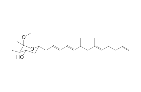 [(2R*,3R*,4S*)-4-Hydroxy-2-methoxy-2,3-dimethyl-6-(6,8-dimethyltrideca-2E,4E,12-tetraenyl)tetrahydropyran)]