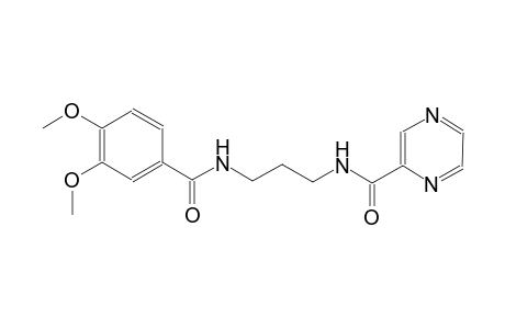 N-{3-[(3,4-dimethoxybenzoyl)amino]propyl}-2-pyrazinecarboxamide