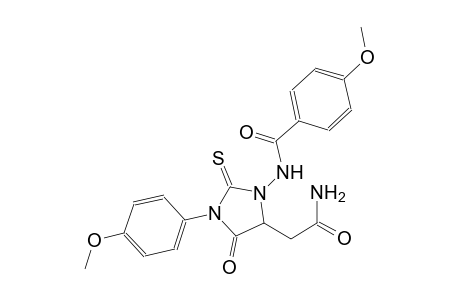 N-[5-(2-amino-2-keto-ethyl)-4-keto-3-(4-methoxyphenyl)-2-thioxo-imidazolidin-1-yl]-4-methoxy-benzamide