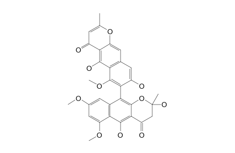 NIGERASPERONE-C;3'-HYDRO-2',5,5',8-TETRAHYDROXY-6,6',8'-TRIMETHOXY-2,2'-DIMETHYL-(7,10'-BI-4H-NAPHTHO-[2,3-B]-PYRAN)-4,4'-DIONE