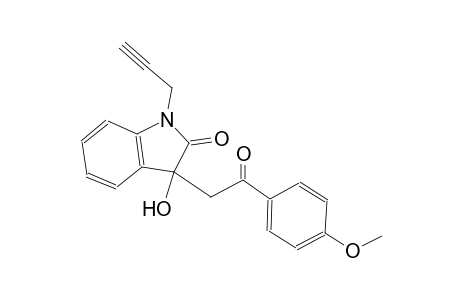 2H-indol-2-one, 1,3-dihydro-3-hydroxy-3-[2-(4-methoxyphenyl)-2-oxoethyl]-1-(2-propynyl)-