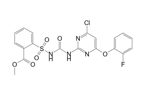 Benzoic acid, 2-[[[[[4-chloro-6-(2-fluorophenoxy)-2-pyrimidinyl]amino]carbonyl]amino]sulfonyl]-, methyl ester