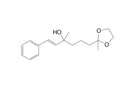 2-Methyl-2-(4'-hydroxy-4'-methyl-6'-phenylhex-5'-en-1'-yl)-1,3-dioxolane