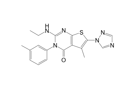 2-(Ethylamino)-5-methyl-3-(3-methylphenyl)-6-(1H-1,2,4-triazol-1-yl)thieno[2,3-d]pyrimidin-4(3H)-one