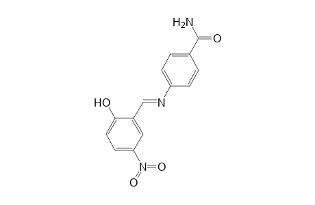 4-([(E)-(2-Hydroxy-5-nitrophenyl)methylidene]amino)benzamide