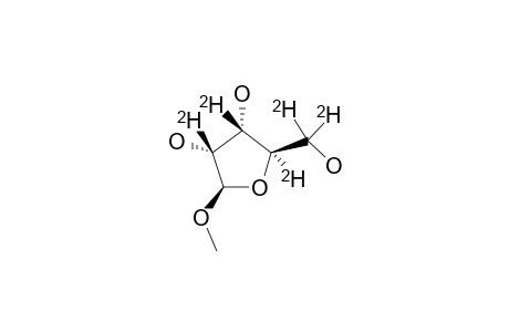 METHYL-BETA-D-RIBOFURANOSIDE-2,3,4,5,5'-[(2)-H-(5)];BETA-ANOMER