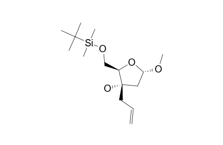 METHYL-3-C-ALLYL-5-O-(TERT.-BUTYLDIMETHYLSILYL)-2-DEOXY-ALPHA-D-ERYTHRO-PENTOFURANOSIDE