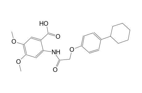 benzoic acid, 2-[[(4-cyclohexylphenoxy)acetyl]amino]-4,5-dimethoxy-