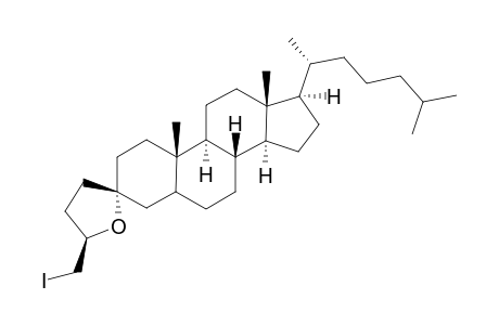 Spiro[5'-Iodomethyl-5.alpha.-cholestan-3,2'-tetrahydrofuran]