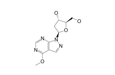 1-N-(2'-DEOXYRIBOFURANOSYL)-4-METHOXY-PYRAZOLO-[3,4-D]-PYRIMIDINE