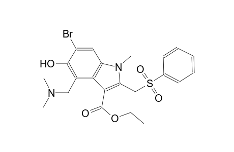 1H-indole-3-carboxylic acid, 6-bromo-4-[(dimethylamino)methyl]-5-hydroxy-1-methyl-2-[(phenylsulfonyl)methyl]-, ethyl ester