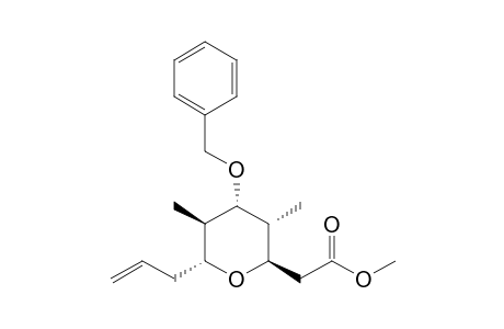 ((2R,3S,4R,5S,6R)-6-Allyl-4-benzyloxy-3,5-dimethyl-tetrahydro-pyran-2-yl)-acetic acid methyl ester