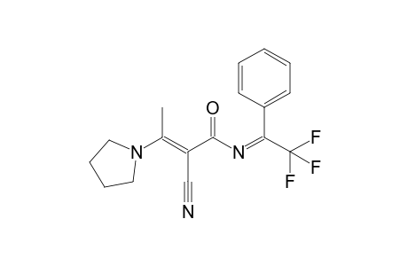 2-Cyano-3-(1-pyrrolidinyl)-N-(2,2,2-trifluoro-1-phenylethylidene)-2-butenamide