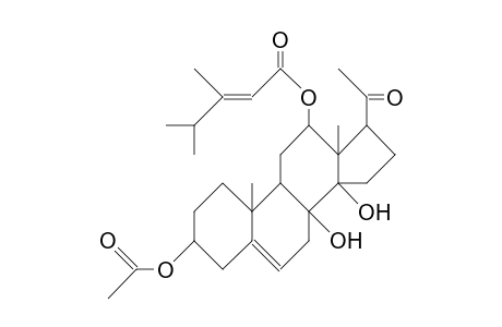3b-Acetoxy-12b-(3,4-dimethyl-2-pentenoyloxy)-8,14-dihydroxy-14b,17a-pregn-5-en-20-one