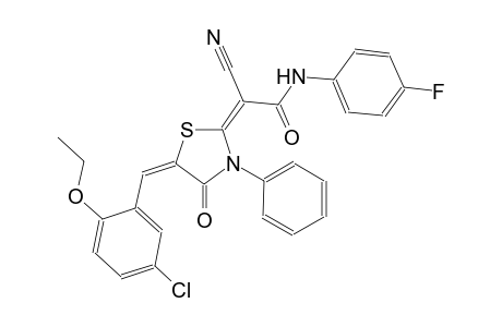 (2E)-2-[(5E)-5-(5-chloro-2-ethoxybenzylidene)-4-oxo-3-phenyl-1,3-thiazolidin-2-ylidene]-2-cyano-N-(4-fluorophenyl)ethanamide