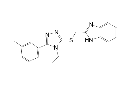 2-({[4-ethyl-5-(3-methylphenyl)-4H-1,2,4-triazol-3-yl]sulfanyl}methyl)-1H-benzimidazole