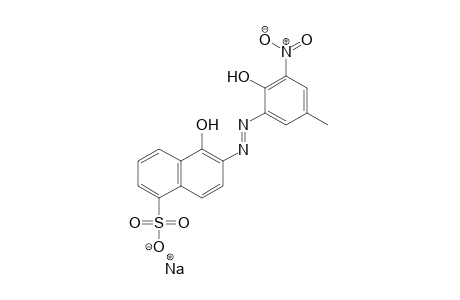 1-Naphthalenesulfonic acid, 5-hydroxy-6-[(2-hydroxy-5-methyl-3-nitrophenyl)azo]-, monosodium salt
