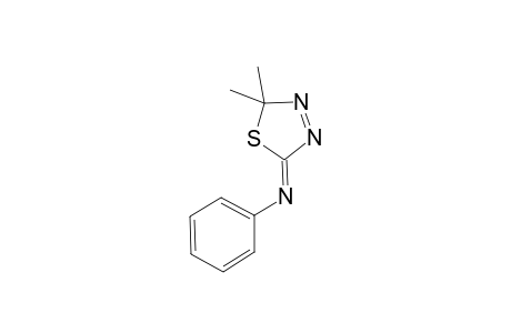 2,5-Dihydro-5,5-dimethyl-2-(phenylimino)-1,3,4-thiazole