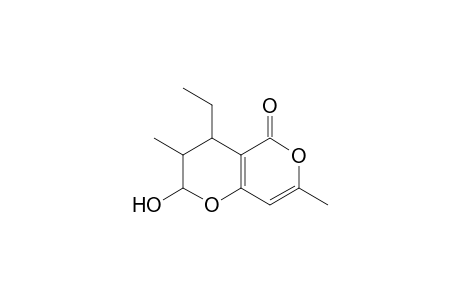 4-Ethyl-2-hydroxy-3,7-dimethyl-3,4-dihydro-2H-pyrano[3,2-c]pyran-5-one
